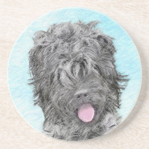 Posavasos Pintura negra del territorio ruso - Perro original