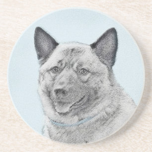 Posavasos Pintura noruega de elkhound - Arte original de per