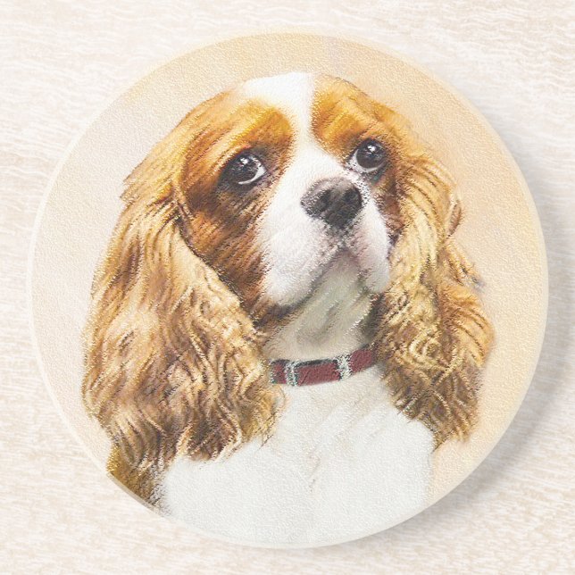 Posavasos Pintura original de Cavalier King Charles Spaniel (Frente)