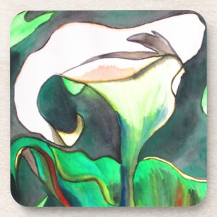 Posavasos Pintura original de la acuarela de Arum Lily