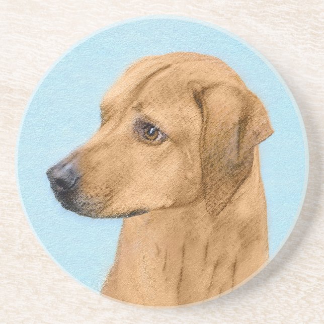Posavasos Pintura Ridgeback Rhodesiana - Arte Perro Original (Frente)