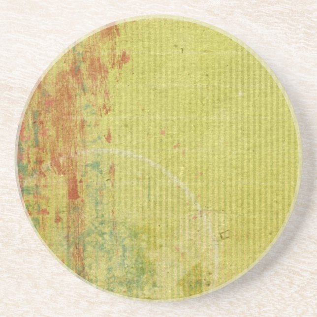 Posavasos Pintura roja y verde sobre fondo de escritorio vin (Frente)