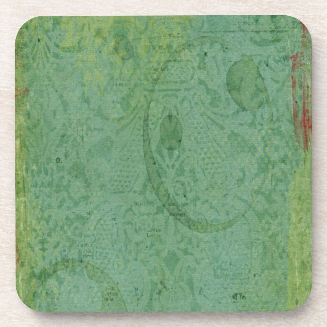 Posavasos Pintura roja y verde sobre fondo de escritorio vin (Frente)