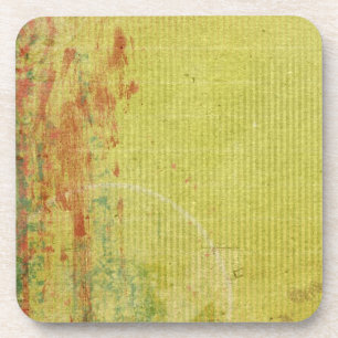 Posavasos Pintura roja y verde sobre fondo de escritorio vin