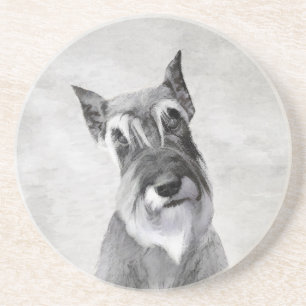 Posavasos Pintura Schnauzer (gigante) - Arte de perros