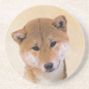 Posavasos Pintura Shiba Inu (roja) - Arte Perro Original