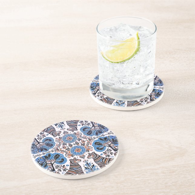 Posavasos pintura simple de madhubani (Lado)