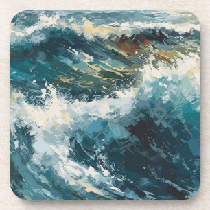 Posavasos Pintura temática de Breaking Beach Waves