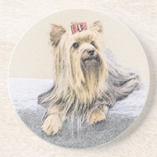 Posavasos Pintura Terrier de Yorkshire - Arte Perro Original