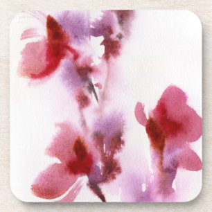 Posavasos Pinturas florales abstractas 3 de la acuarela