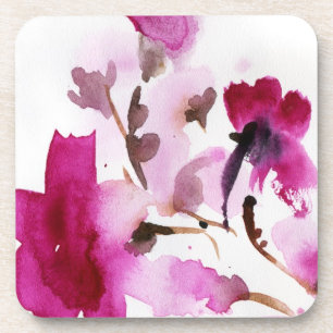 Posavasos Pinturas florales abstractas 4 de la acuarela