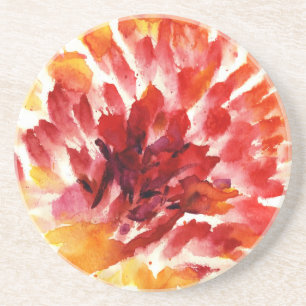 Posavasos Pinturas florales abstractas 5 de la acuarela