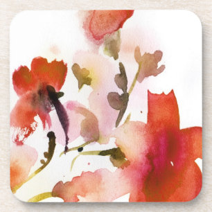 Posavasos Pinturas florales abstractas de la acuarela