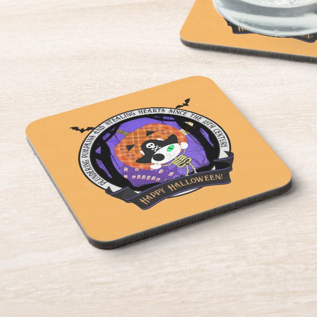 Posavasos Pirata skeleton gato Plástico duro (Lado Izquierdo)