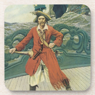 Posavasos Piratas de época, capitán Keitt por Howard Pyle