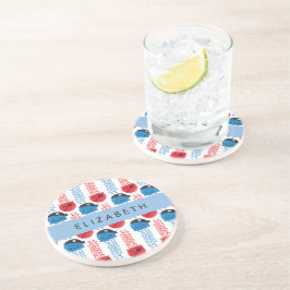 Posavasos Pirate Jellyfish, patrón de medusas, tu nombre