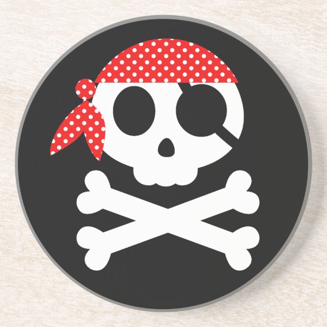Posavasos Pirate Skeleton Skull Bandanna (Frente)