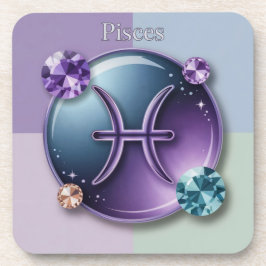 Posavasos Pisces Gemstones Plastic Coaster Set