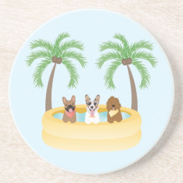 Posavasos Piscina de perros de verano