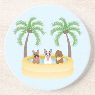 Posavasos Piscina de perros de verano