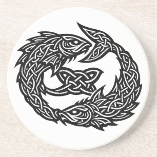 Posavasos Piscis Sigilo Celta de Doble Corriente BurnsInHe