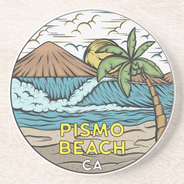 Posavasos Pismo Beach California Vintage  (Frente)