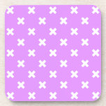 Posavasos Pisos de cruz blanca sobre lilac<br><div class="desc">Pisos de cruz blanca sobre lilac</div>