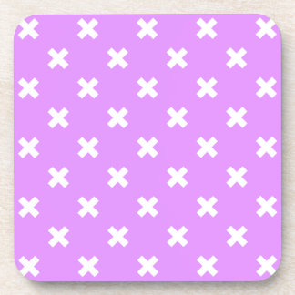 Posavasos Pisos de cruz blanca sobre lilac
