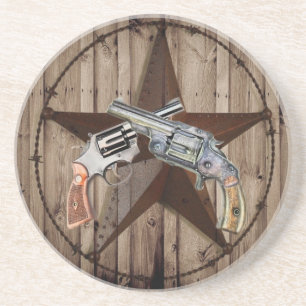Posavasos pistolas de vaquero de la estrella de texas de cam