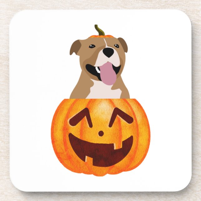 Posavasos Pitbull Halloween (Frente)