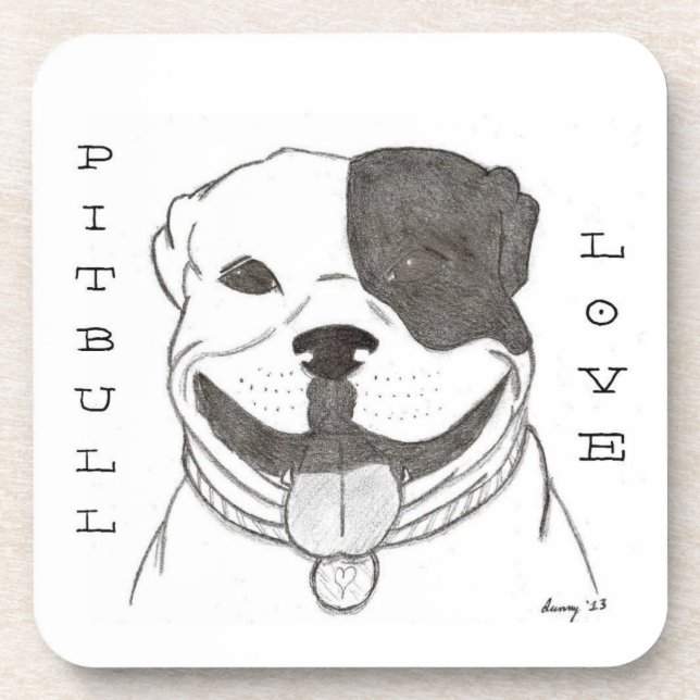 Posavasos Pitbull Love Coasters - Conjunto de 6 (Frente)