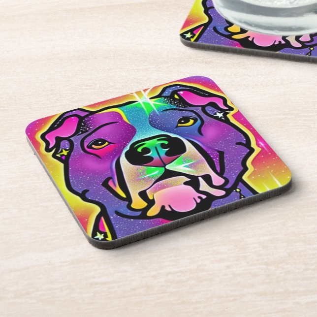 Posavasos Pitbull Perro Arte Pop   (Lado Izquierdo)
