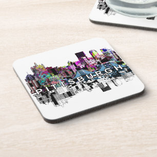 Posavasos Pittsburgh en una serpiente de bebidas con graffit