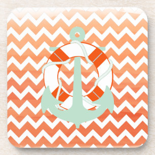 Posavasos PixDezines chevron/náutico/acuarela