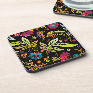 Posavasos PixDezines flora retro / color de fondo DIY