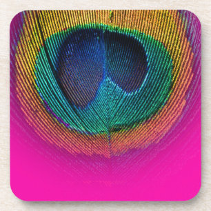 Posavasos PixDezines Hermoso Ojo de pavo real/cobalto + turq