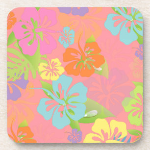 Posavasos PixDezines hibisco/fondo de bricolaje