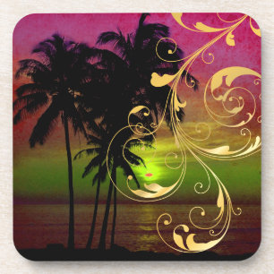 Posavasos PixDezines hula atardecer+remolinos de filigrana