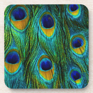 Posavasos PixDezines neón/pluma psicodélica de pavo real