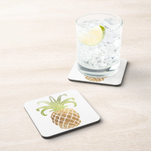 Posavasos PixDezines Piña Falsa de Oro/fondo DIY