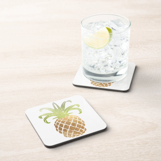 Posavasos PixDezines Piña Falsa de Oro/fondo DIY (Lado Derecho)
