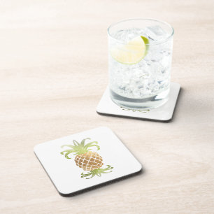 Posavasos PixDezines Piña Falsa de Oro/fondo DIY