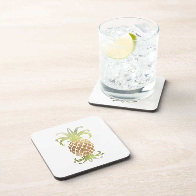 Posavasos PixDezines Piña Falsa de Oro/fondo DIY (Lado Derecho)