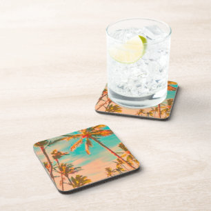 Posavasos PixDezines playa hawaiana vintage