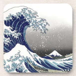 Posavasos PixDezines Vintage, Gran Ola, Hokusai 葛飾北斎の神奈川沖浪