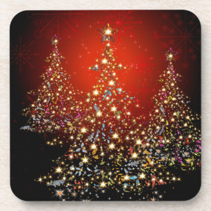 Posavasos PixDezines Whimpsy Christmas Tree+snowflakes
