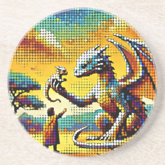 Posavasos pixelated image of a dragon trainer