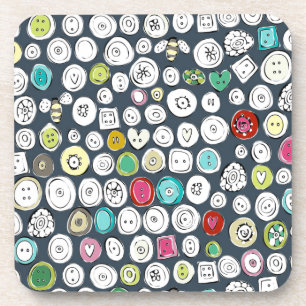 Posavasos pizarra de botones y abejas