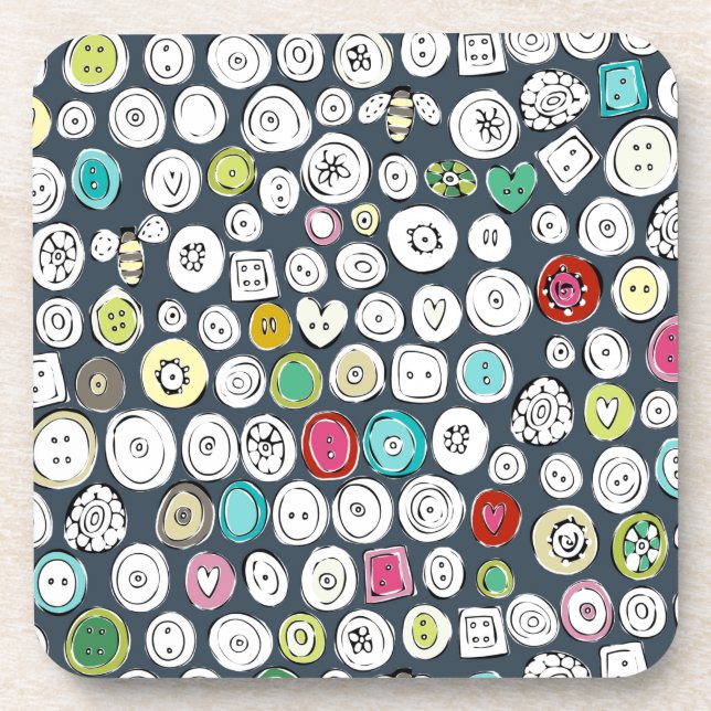 Posavasos pizarra de botones y abejas (Frente)