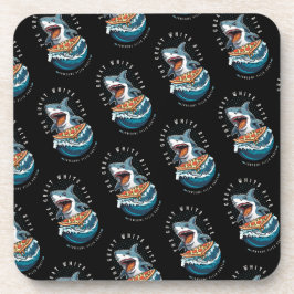 Posavasos Pizza de Comer Tiburón | El gran jawsome blanco